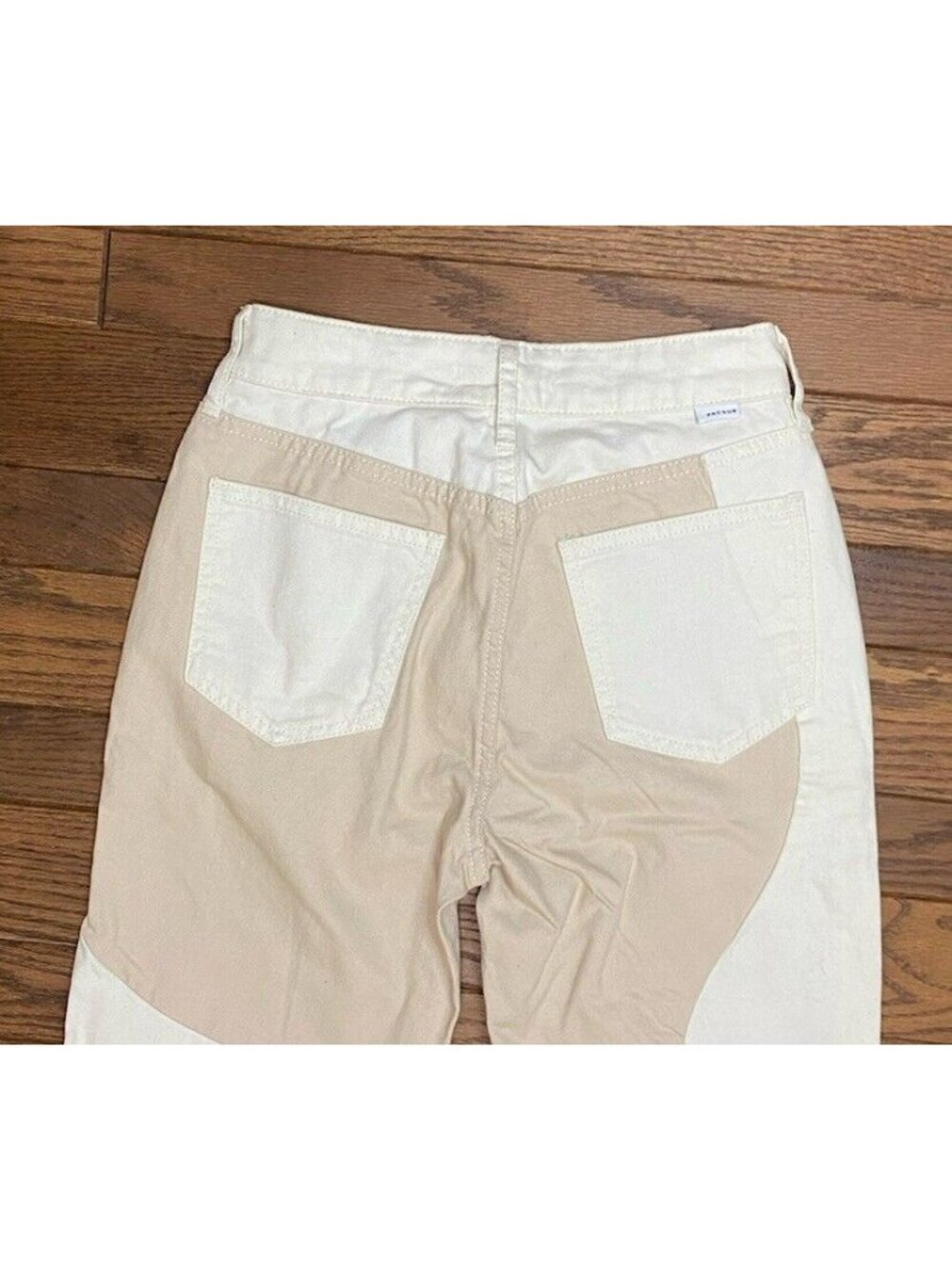 Pacsun Eco Tan~Brown Paneled High rise Mom Jeans Ginger Panel Color Block 24" - Picture 7 of 13